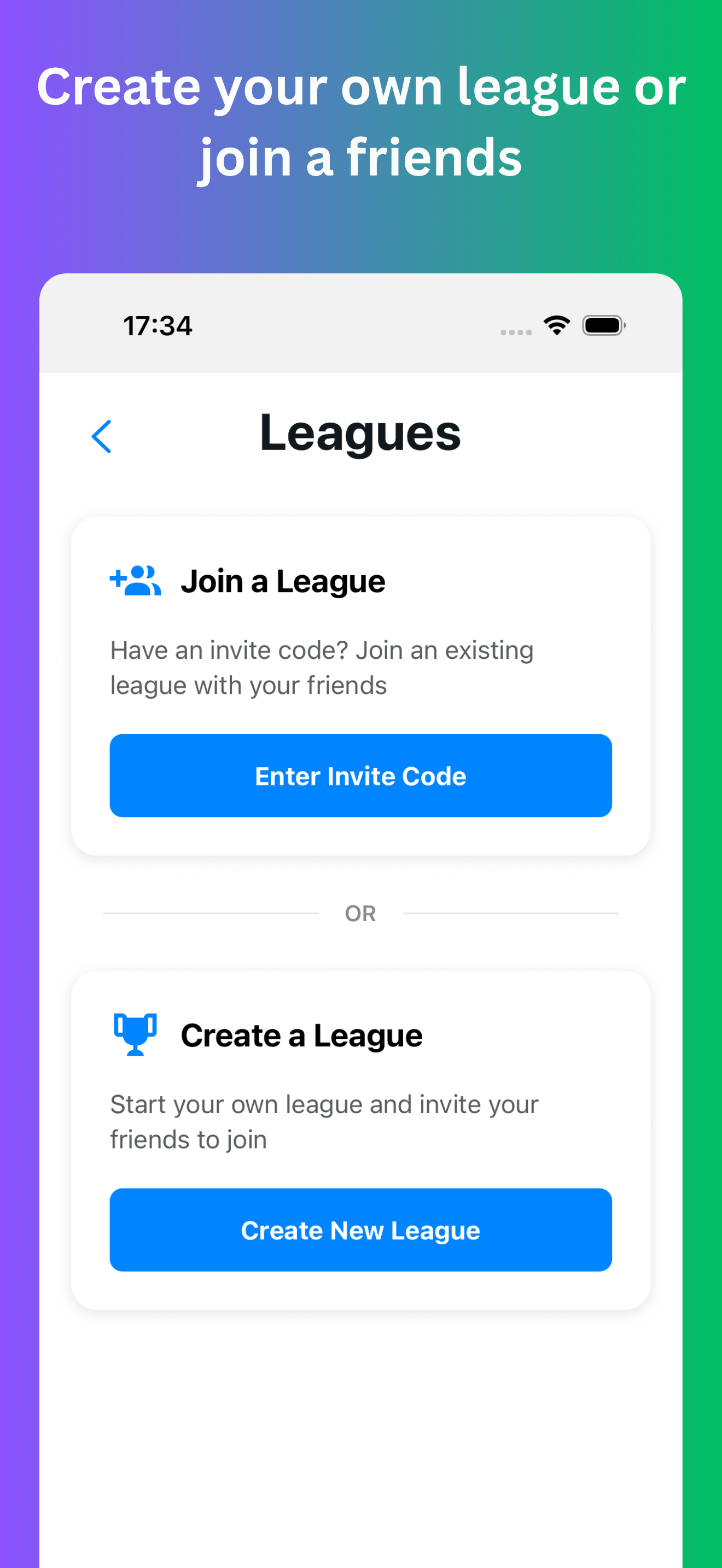 DraftX Home Screen